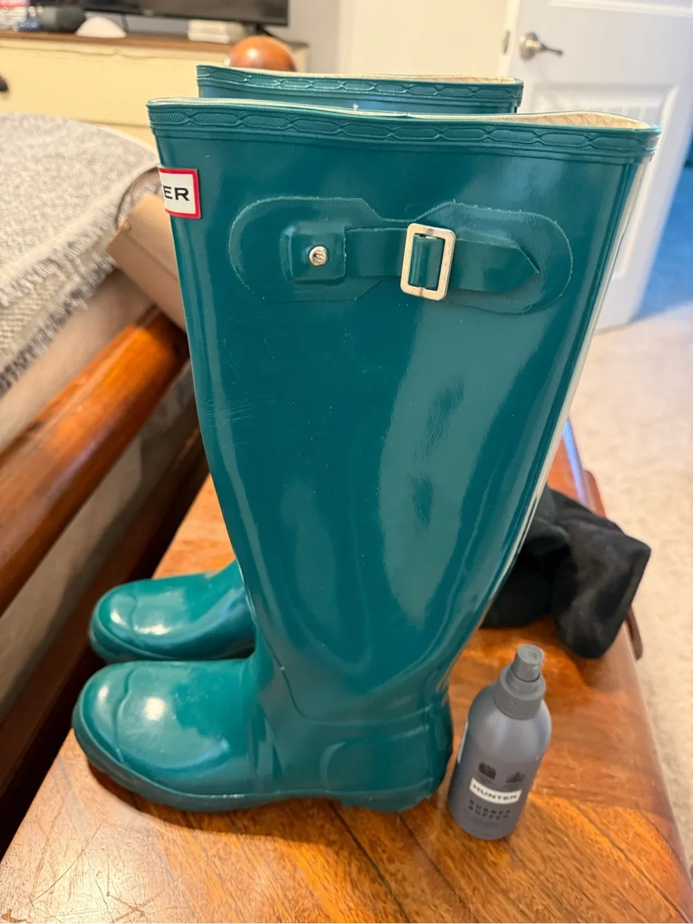 Teal Green Hunter Rain Boots
